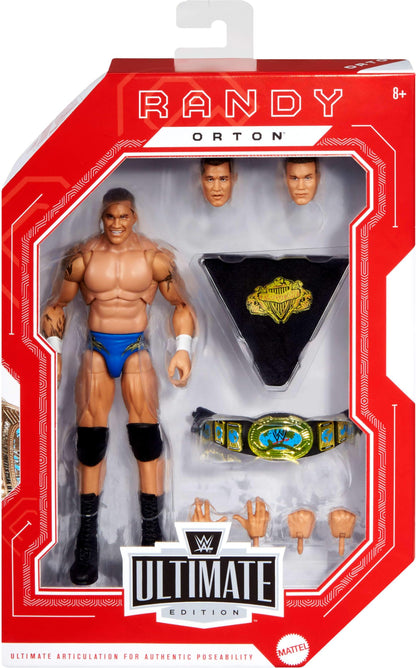 Mattel WWE Ultimate Edition Randy Orton 6-inch Action Figure & Accessories Fan Takeover Set, 10+ Pieces Include Swappable Heads & Hands, JCX43