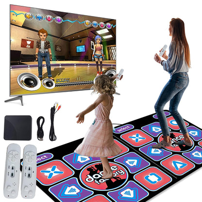 Eznaobo musical dance mat for TV and computer, double user interactive dance floor with wireless controller and sensory game features.