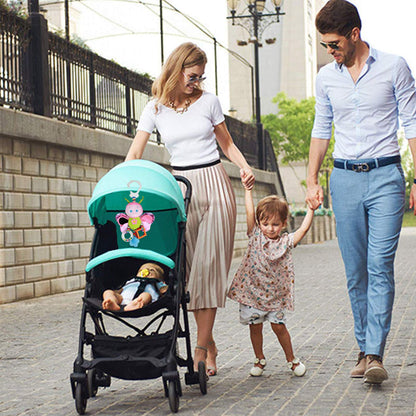 Funsland baby pram toys clip on car seat and stroller toys with hanging rattle, soft sensory toys for infants and toddlers.