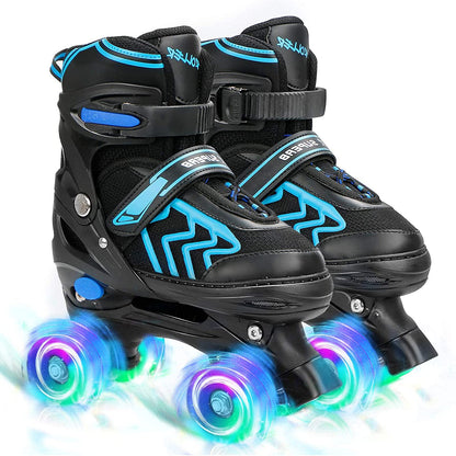 Adjustable MGYZM kids roller skates with light-up wheels, suitable for indoor and outdoor use for beginners, boys and girls.