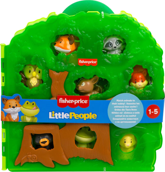 Fisher-Price Little People Toddler Toy Forest Friends Carry Case Playset with Animal Figures for Pretend Play Kids Ages 1+ Years, HWB29