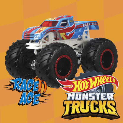 Hot Wheels Monster Trucks Set (Assorted Styles, One Random Set), 1 Toy Truck in 1:64 Scale & 1 Crushable Car, Vehicle Play for Kids & Collectors, FYJ44