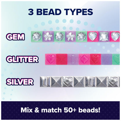 Cool MAKER PopStyle bracelet maker expansion pack with 50+ gem beads and supplies for creating friendship bracelets for kids.