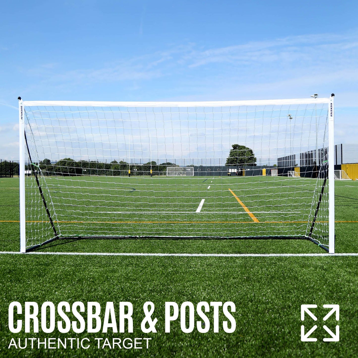 QUICKPLAY Kickster Elite Football Goal 6x4' – Ultra Portable Indoor & Outdoor Football Goals with Weighted Base [Single Goal]