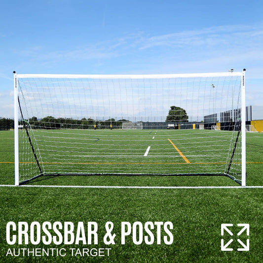 QUICKPLAY Kickster Elite Football Goal 6x4' – Ultra Portable Indoor & Outdoor Football Goals with Weighted Base [Single Goal]