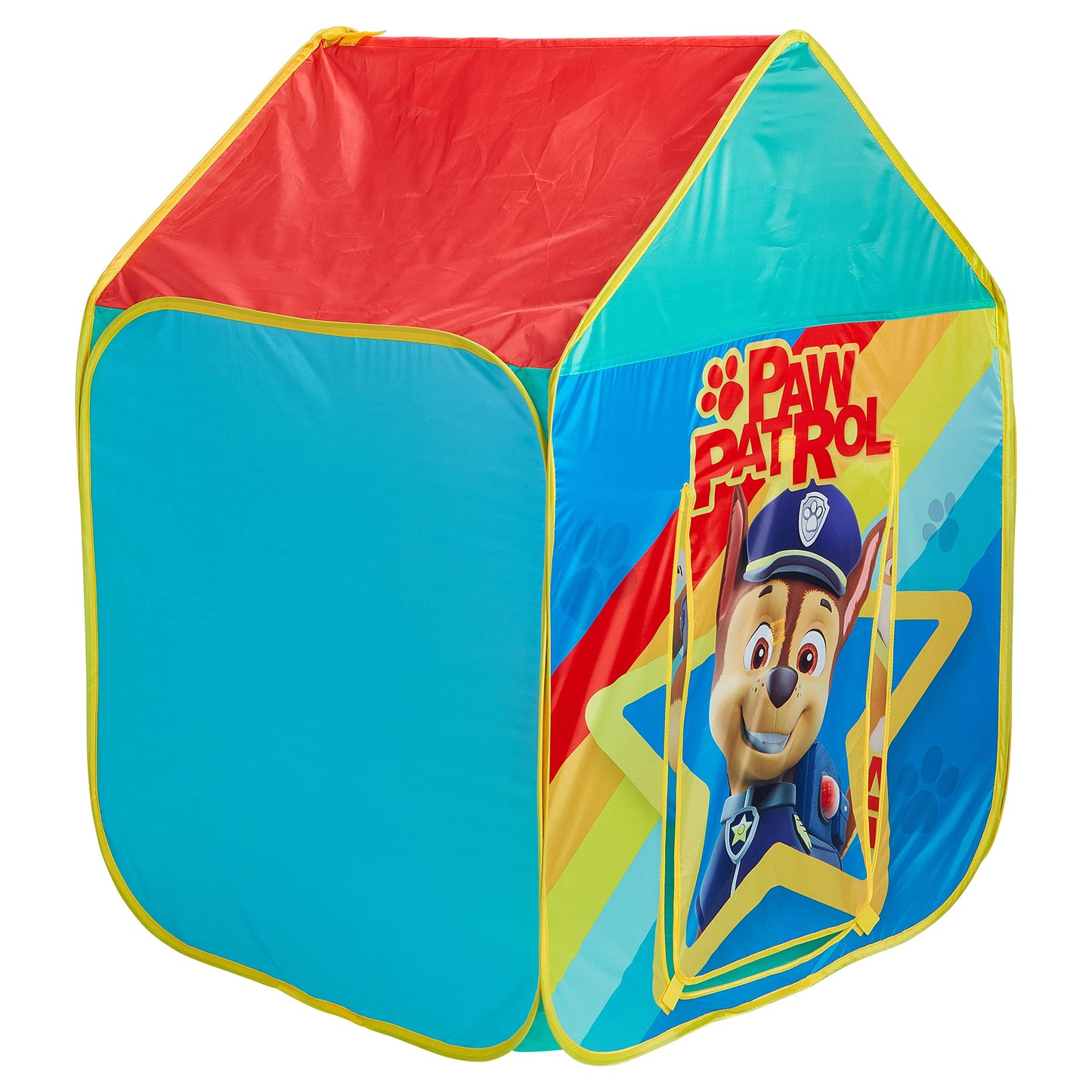 Official Paw Patrol Pop Up Tent Kids Play Tent, Indoors and Outdoor Use Wendy House with Marshall, Chase, Rubble and Skye, 102cm x 72cm x 72cm