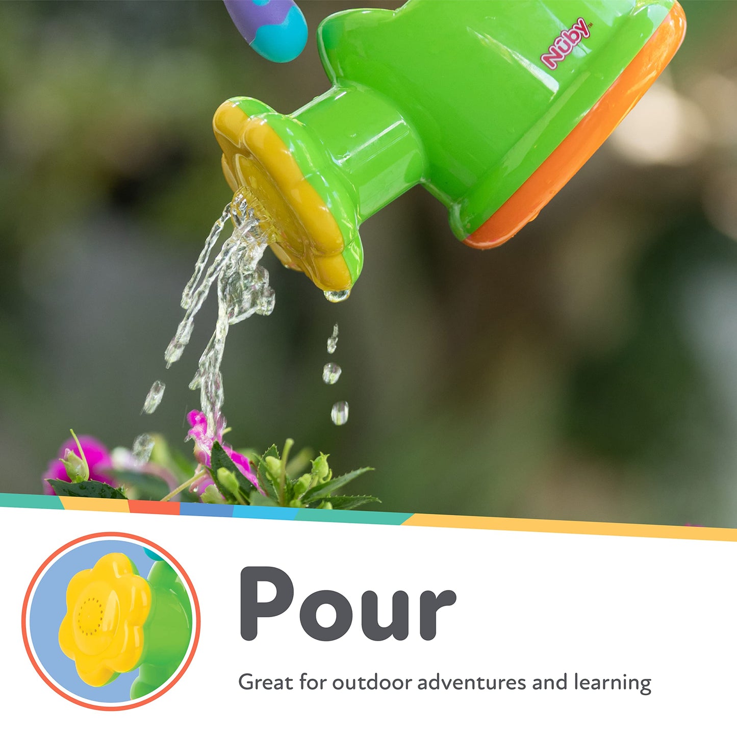 Nuby Fun Watering Can Baby Bath Toy - Easy Hold Handle | Outdoor Play | Suitable from 6 Months (Green)