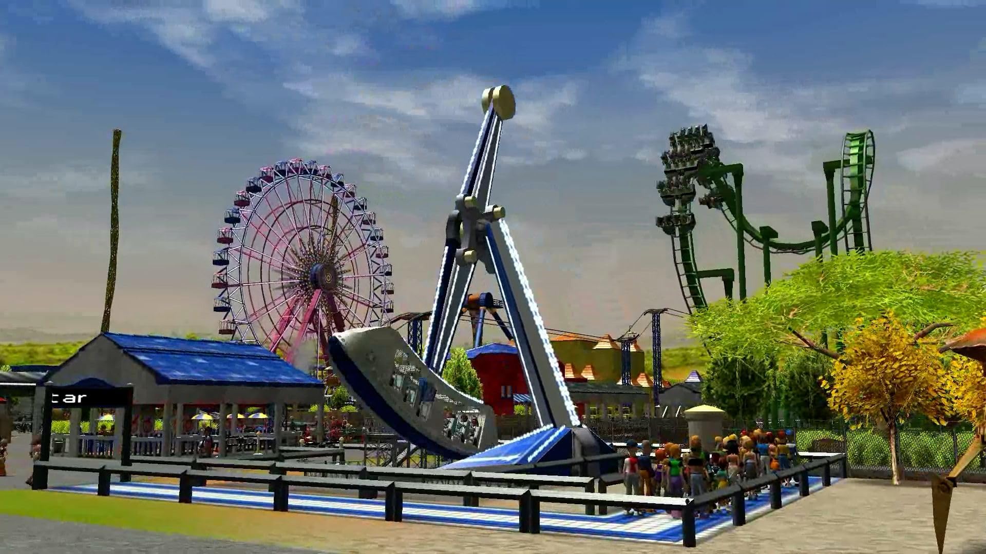 Atari RollerCoaster Tycoon 3 Complete Edition game for PS5, showing colorful coaster designs and game cover art.