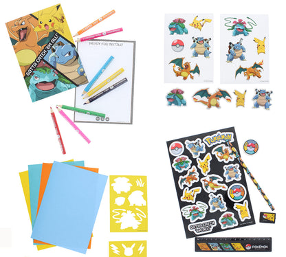 Pokemon large art set by Blueprint Collections with vibrant coloring supplies and stationery for kids' creative projects.