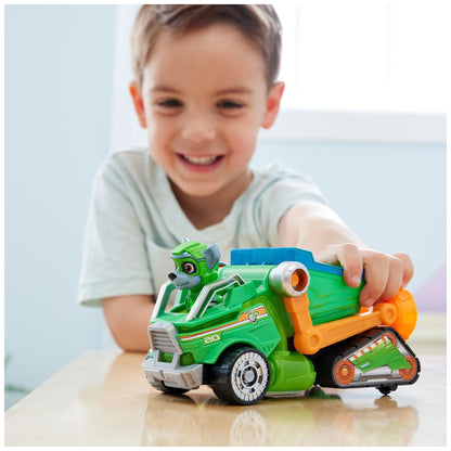 Paw Patrol: The Mighty Movie Toy Recycling Lorry with Rocky Mighty Pups Action Figure, Lights and Sounds, Kids’ Toys for Boys and Girls 3+