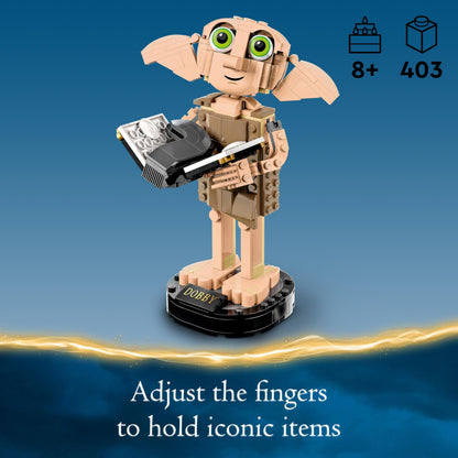 LEGO Harry Potter Dobby the House-Elf building toy set with movable figure, perfect for kids' bedroom decoration.
