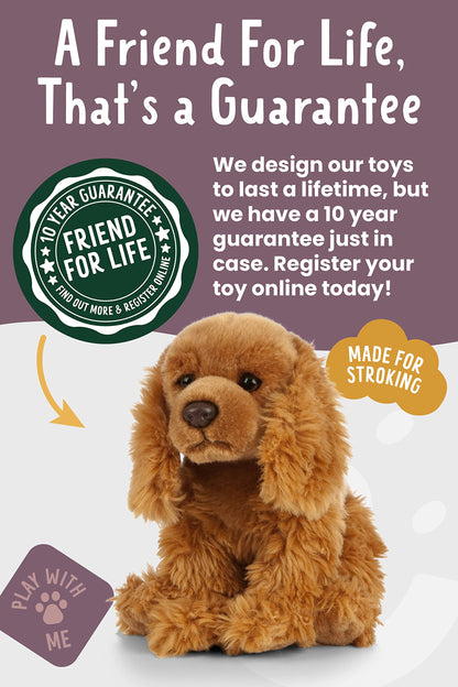 Living Nature Cocker Spaniel, Realistic Soft Cuddly Dog Toy, 22cm