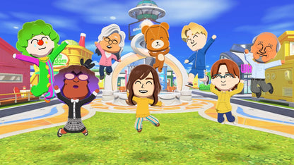 Nintendo Tomodachi Life: Living the Dream game cover featuring colorful characters and vibrant island scene.