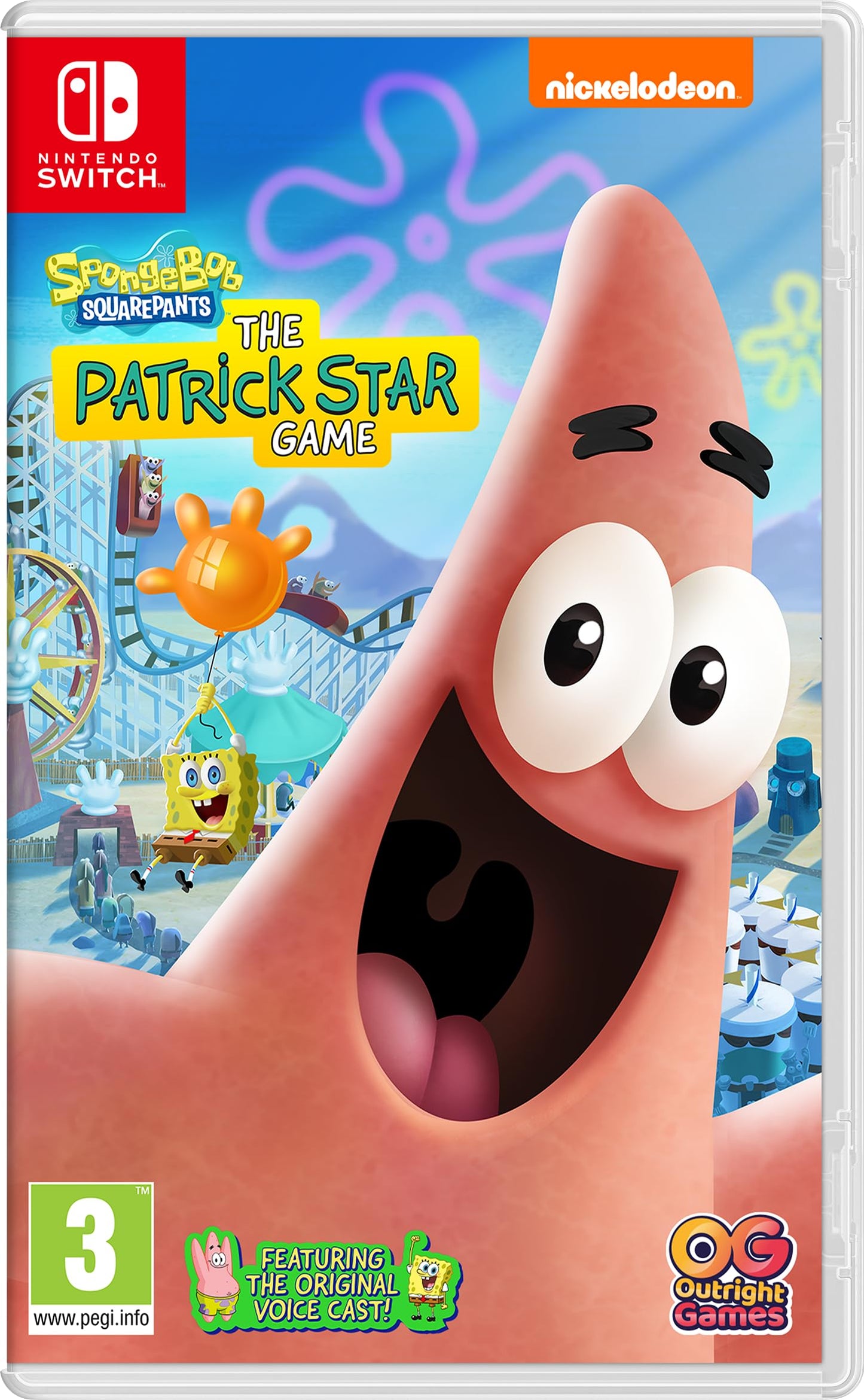 SpongeBob SquarePants: The Patrick Star Game for Nintendo Switch by Bandai Namco, featuring Patrick Star character on game cover.
