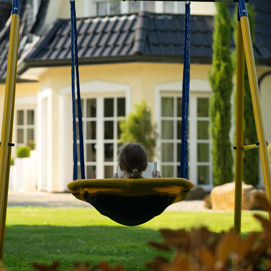 Zero Gravity Kids Swing Set With Sturdy Metal Frame. Garden Fun For Up To 2 Children (Magic Carpet)