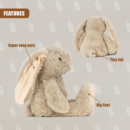 The Magic Toy Shop Plush Rabbit Bunny Teddy - Super Soft Cuddly Toy - Seated Stuffed Animal, Suitable from Birth - Great Gift for Kids & Adults for All Occasions (Beige)