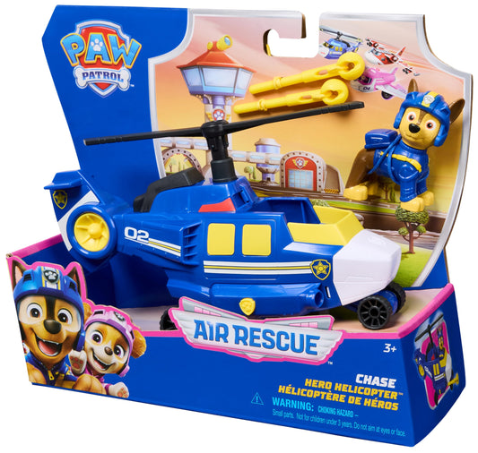 Paw Patrol: Air Rescue Chase Action Figure & Hero Helicopter Toy with Projectile Launcher & 2 Projectiles, Kids’ Toys for Boys & Girls Aged 3+