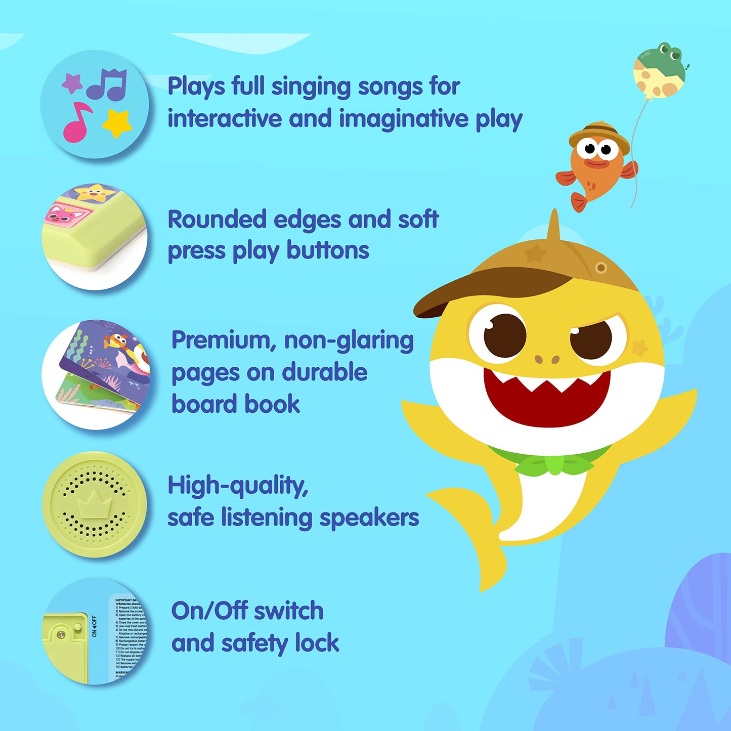 Pinkfong Baby Shark Animal Songs Sound Book - 10 Button Interactive Learning Toy for Toddlers, Nursery Rhymes, Educational Children's Book, Gift for Kids
