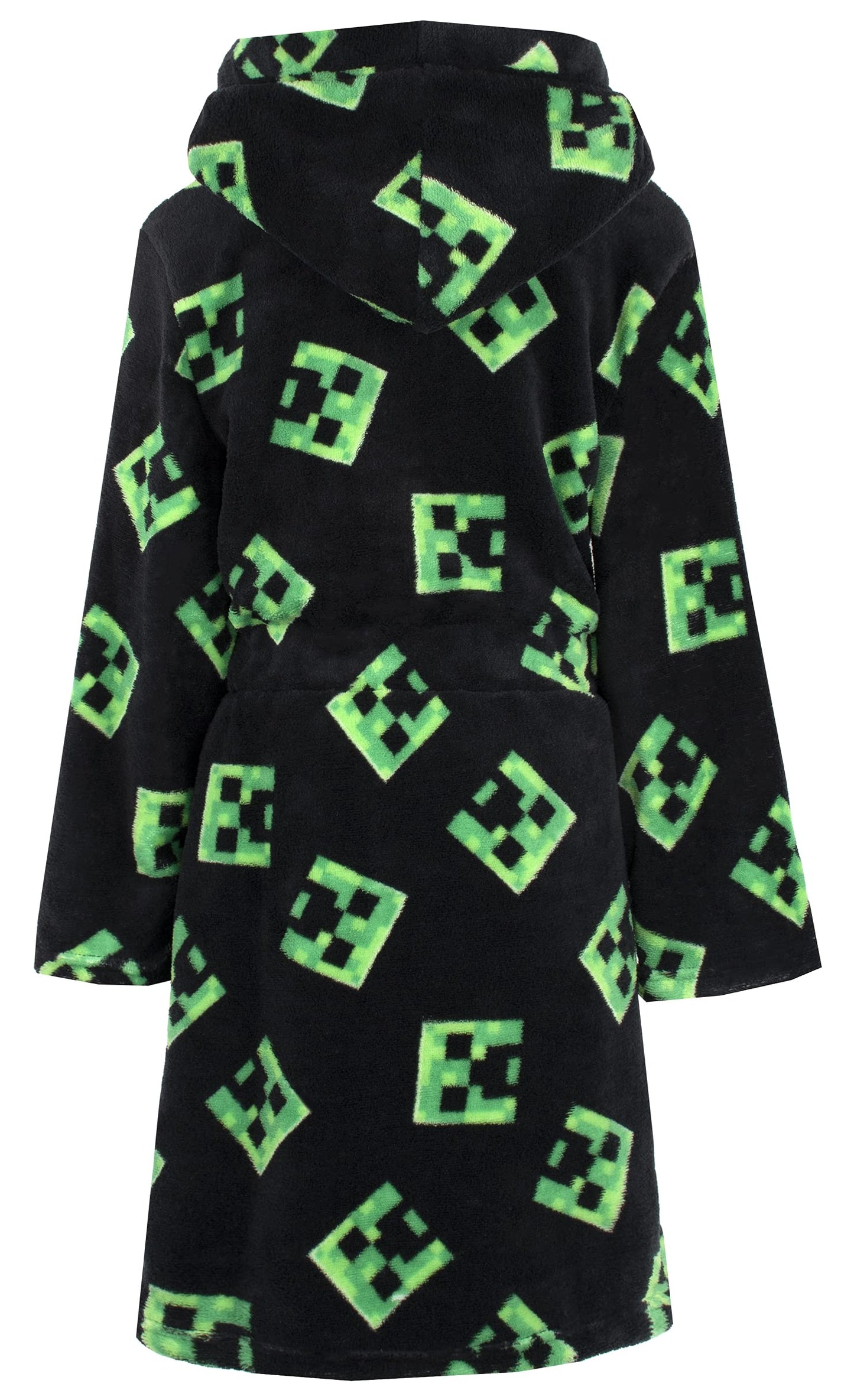 Minecraft - Dressing Gown Kids Fleece Hooded with Creeper Design Official Merchandise Boys Gowns for Boys' Sleepwear & Robes Age 7-8 Years, Black