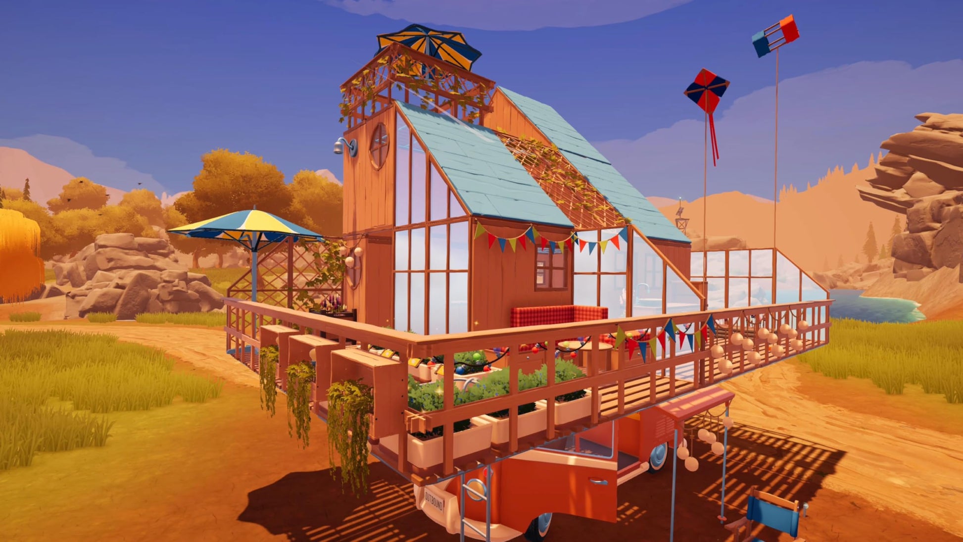 Nintendo Switch 2 game titled Outbound by Silver Lining Interactive, featuring colorful artwork on the game case.