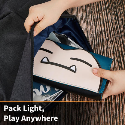 Blue PALPOW Switch 2 travel case with slim design, leather sleeve, 5 game card holders, compatible with Nintendo Switch 2 console