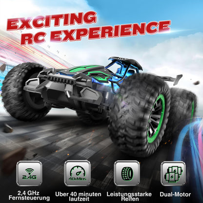 Perbabe RC Car Remote Control Cars, 2.4GHz 20+KM/H High Speed Radio Controlled Cars 2WD RTR All Terrain Off-Road Race Car with Rechargeable Battery Toy Gifts for Kids Boys Girls 3 4 5 6 7 8 9 10