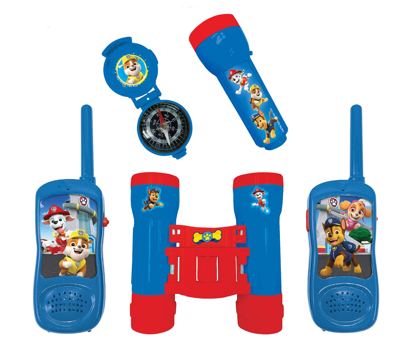 LEXIBOOK, Paw Patrol, Adventurer Set for Children, Walkie-Talkies 120m, Binoculars, Compass, Torchlight, Blue/Red, RPTW12PA