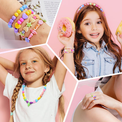 UPDOKIT Jewellery Bracelet Making Kits, 2 Boxes DIY Crafts Bracelets Necklace Making Kits for Girls, Friendship Birthday Presents Bracelet Making Kit for Kids Teen 3-14 Years Old