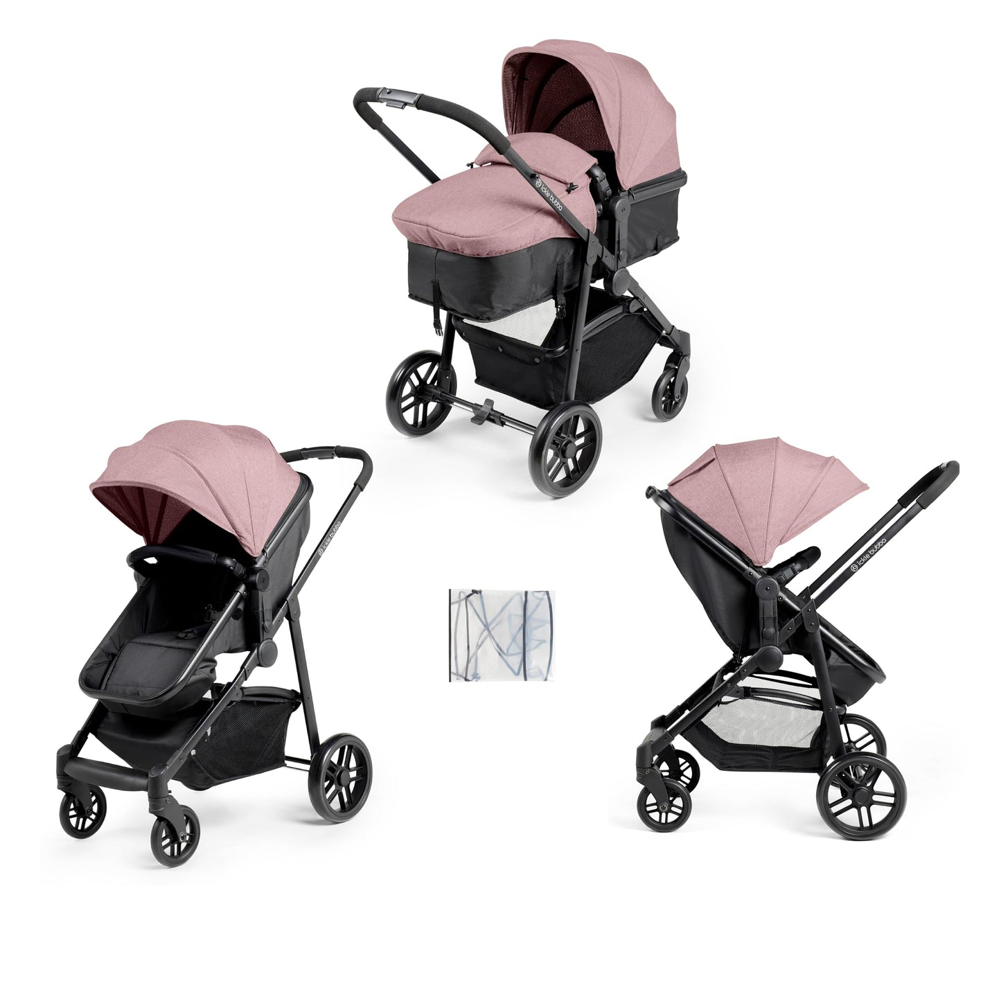 Ickle Bubba Star 2-in-1 Pushchair – Suitable from Birth to 15kg (Approx. 3 Years*), Convertible Seat, One-Hand Fold, UPF 50+ Canopy, Spacious Basket & Durable Wheels (Dusky Pink)