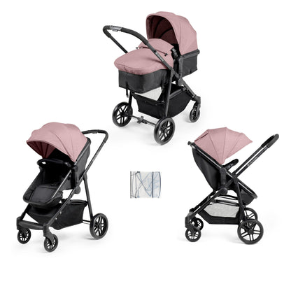 Ickle Bubba Star 2-in-1 Pushchair – Suitable from Birth to 15kg (Approx. 3 Years*), Convertible Seat, One-Hand Fold, UPF 50+ Canopy, Spacious Basket & Durable Wheels (Dusky Pink)