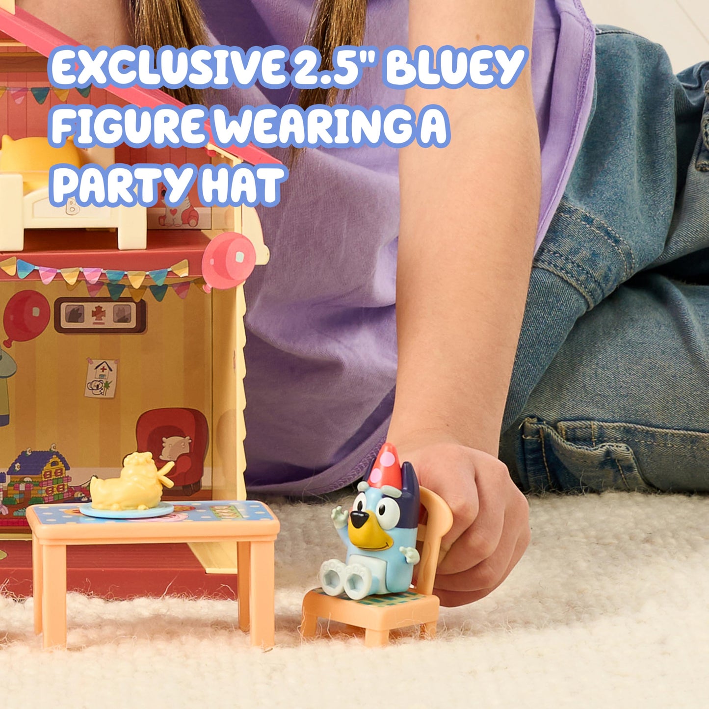 Bluey Celebration Home, Help Celebrate Birthday, With 11 Play Pieces of Removable Furniture and Accessories, Plus 1 Exclusive 2.5 Inch Figure,
