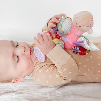 Playgro Unicorn Clip Clop Activity Rattle Pink - Nurturing Developmental Toy for 3+ Months - The Ultimate Fusion of Teething & Early Engagement - Baby's First Rattles with a Delightful Unicorn Design