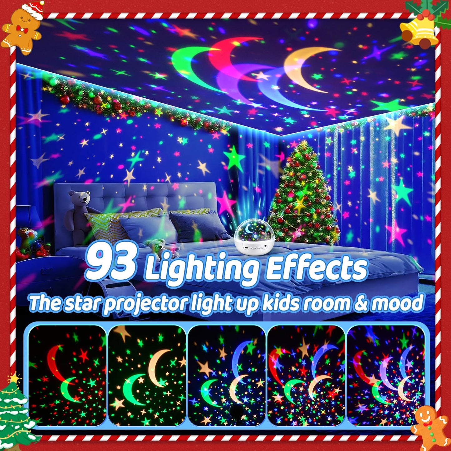 COOLNIGHT COONIGHT Sensory Toys for Babies, 93 Lighting Mode+Dimmable+Timer+Remote Sensory Lights Star Projector, 360° Rotate Kids Night Light Projector,Baby Boy Gifts Baby Girl Gifts Newborn Toy