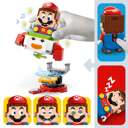 LEGO Super Mario Adventures set featuring interactive Mario, Bowser Jr.’s Clown Car, and Yoshi toy for kids and gamers.