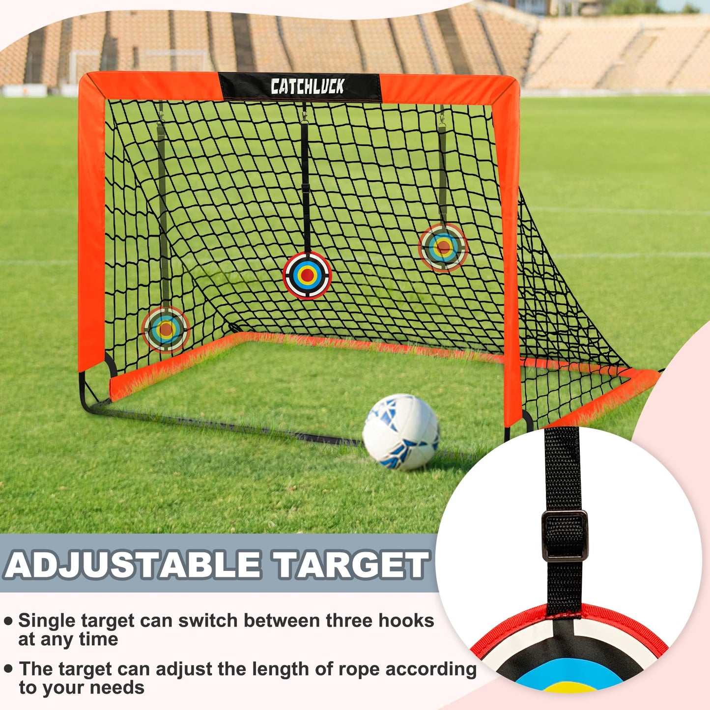 CATCHLUCK Football Goals for Kids, 4x3ft Pop Up Goals with Net, Targets, Cones, and Carry Bag