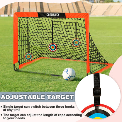 CATCHLUCK Football Goals for Kids, 4x3ft Pop Up Goals with Net, Targets, Cones, and Carry Bag