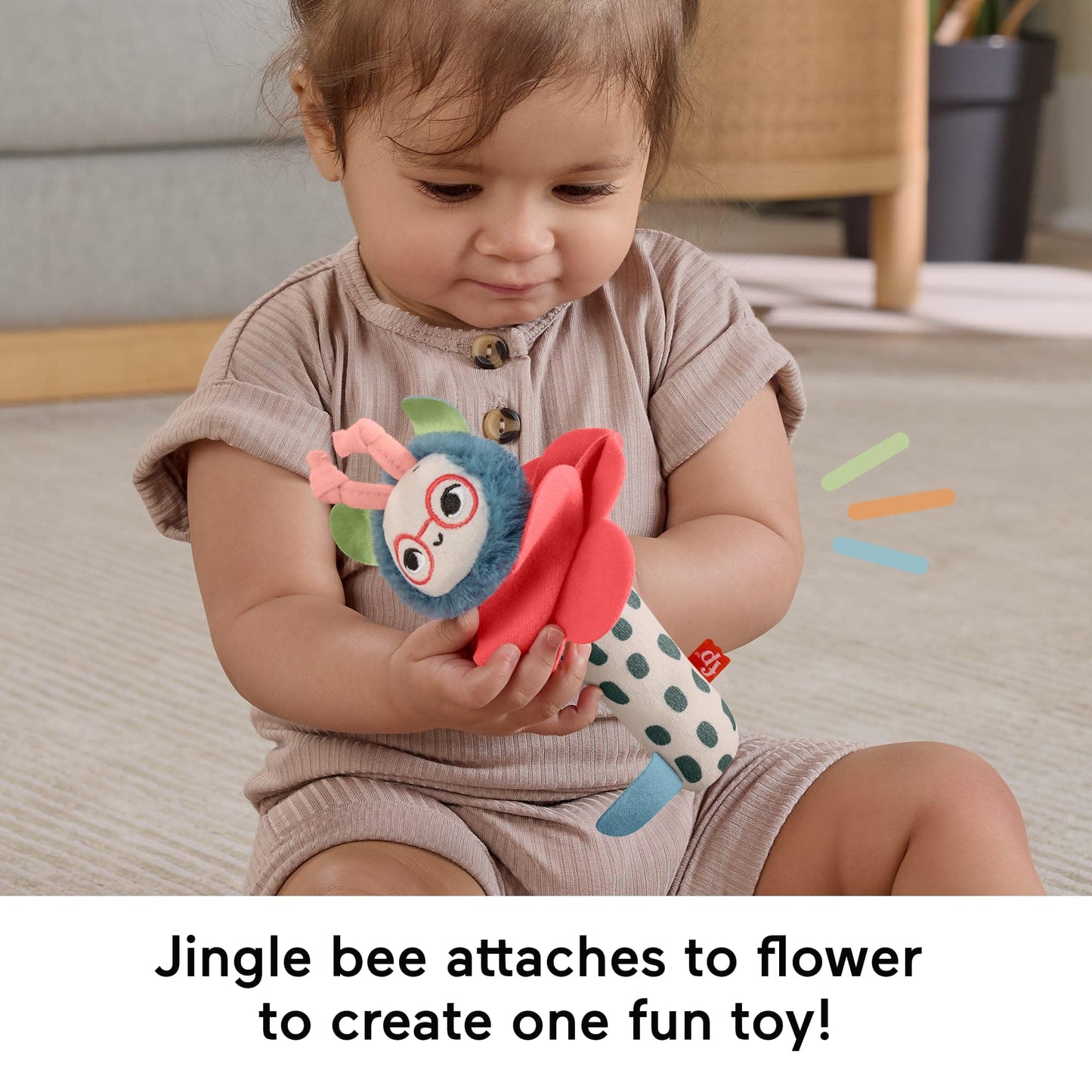 Fisher-Price Planet Friends Shake ‘n Rattle Busy Bee plush toys set for newborns and infants, featuring colorful sensory textures.