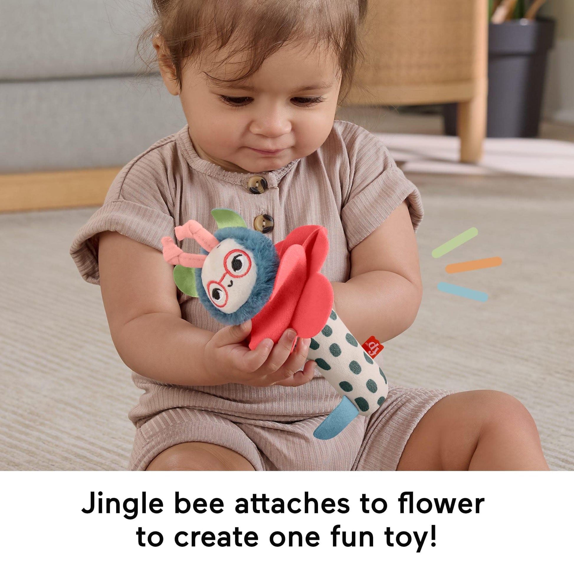 Fisher-Price Planet Friends Shake ‘n Rattle Busy Bee plush toys set for newborns and infants, featuring colorful sensory textures.