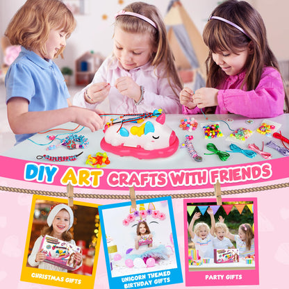 Hot Bee Unicorn Friendship Bracelet Making Kit, Sticky Rolls Bracelet Making Kit, Unicorn Gifts for Girls 4-8 Year Olds, Jewelry Making Kits for Girls, Creative Gifts Girl Toys Age 4 5 6 7 8