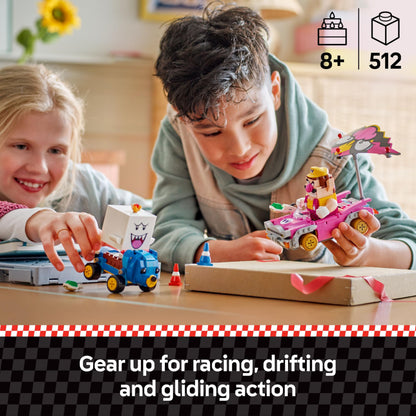 LEGO Super Mario Wario & King Boo interactive toy with 2 cars and figures, ideal for play and display by kids aged 8 and up.