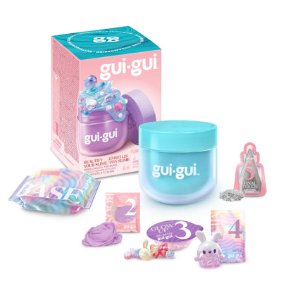 Gui Gui gloss slime with vibrant color and shiny texture, featuring a smooth, glossy surface ideal for sensory play and slime collection.