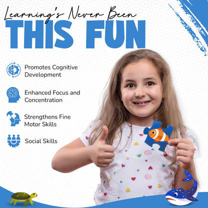 Ocean Puzzle for Kids Ages 3–8 – 60-Piece Montessori Floor Puzzle for Boys & Girls | Educational Jigsaw Toy & Toddler Travel Game | Gifts for 3 4 5 Year Olds | Marine Crisis Sea Life Edition