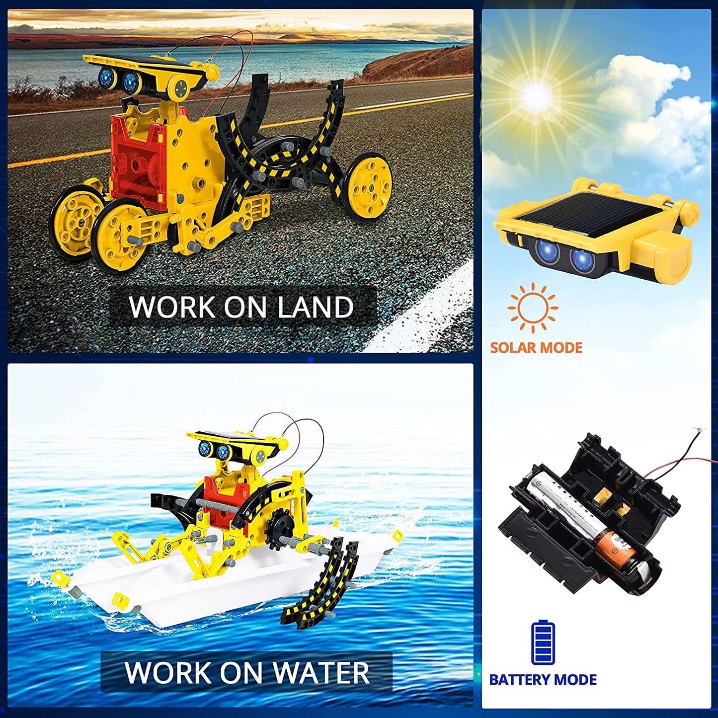 OMWay STEM 12-in-1 Solar Robot Toys, Science Kits for Kids Age 8, Building Experiment Engineering Robotics for 9 10 11 12 13 14 Year Old Boys Girls Teens