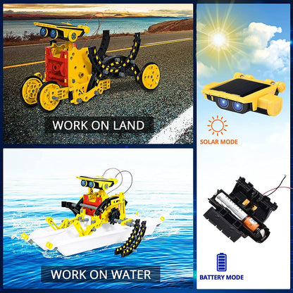 OMWay STEM 12-in-1 Solar Robot Toys, Science Kits for Kids Age 8, Building Experiment Engineering Robotics for 9 10 11 12 13 14 Year Old Boys Girls Teens