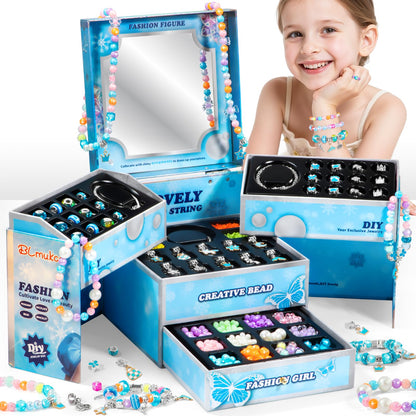 BLmukce winter wonderland charm bracelet making kit for girls with beads, charms, and jewelry supplies for ages 8-12.