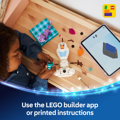 LEGO | Disney Frozen Olaf and Bruni's Picnic Fun Toy - Snowman Figure w/a Picnic Blanket & Accessories - DIY Bedroom Decor - Gift for 7+ Year Old Girls & Fans - 43287