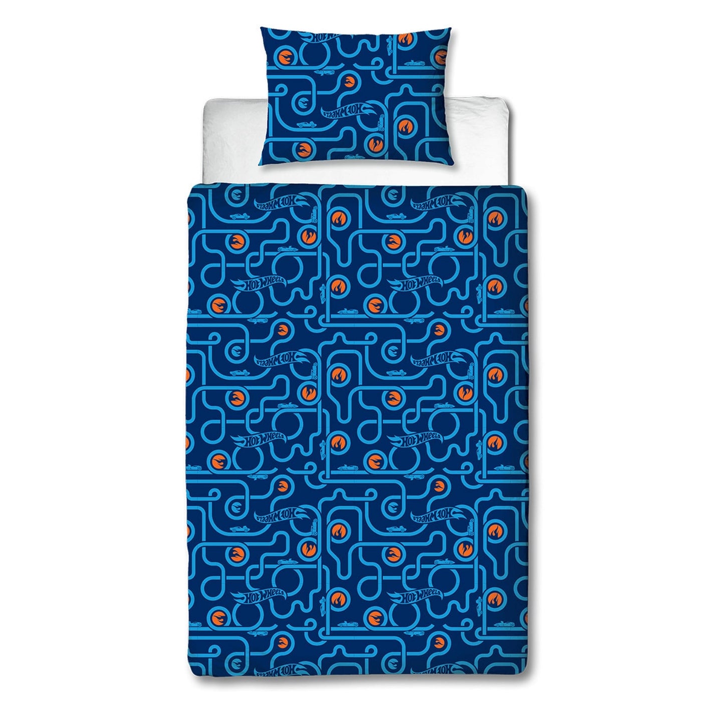 Hot Wheels Officially Licensed Beast Design Single Duvet Cover Set | Reversible 2 Sided Cars Bedding Including Matching Pillow Case | Perfect For Kids Bedroom | Polycotton, Blue