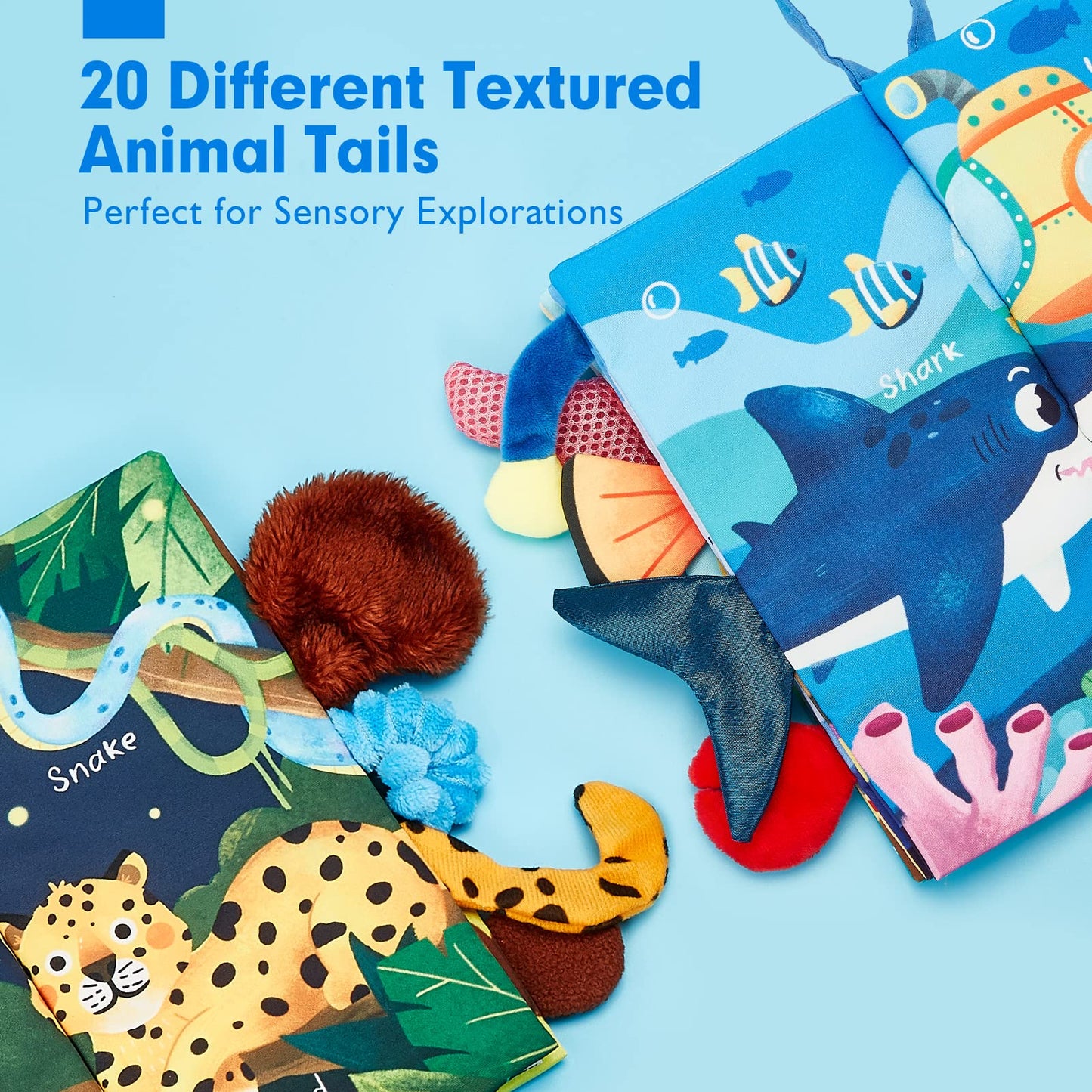 hahaland 2 Pcs Sensory Toys 0-6 Months Touch Feel Activity Soft Book with Squeaker, Crinkle Paper Essentials for Newborn 0 3 6 12 Months 1 Year olds Baby Boy Girls Gifts,Red,Medium