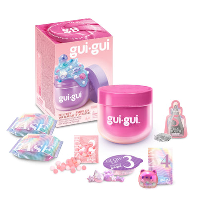 Gui Gui Gloss Slime with vibrant colors and shiny texture, featuring 13 scented slimes in various textures for kids and teens.