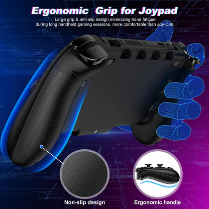 Fanxieast Wireless Switch Pro Controller with ergonomic design, programmable buttons, RGB lighting, vibration, and precise motion control.